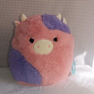 NWT Squishmallows FuzzAMallows 12 in Patty Pink Purple Cow Plush Collectible Toy